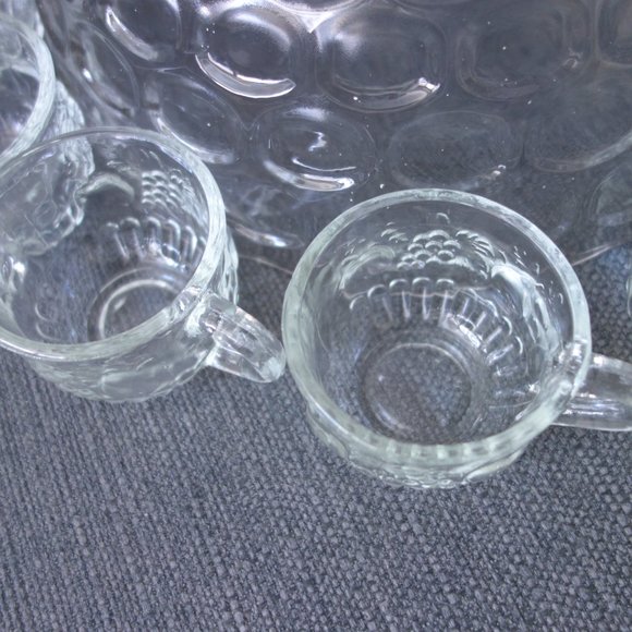 Glass Punch Bowl Set with 11 Glasses - Picture 12 of 15